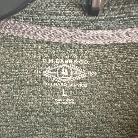 Men’s G.H. Bass & Co Athletic 1/4 Zip Pullover Jacket Lg Heathered Green 2 Tone - Picture 5 of 10